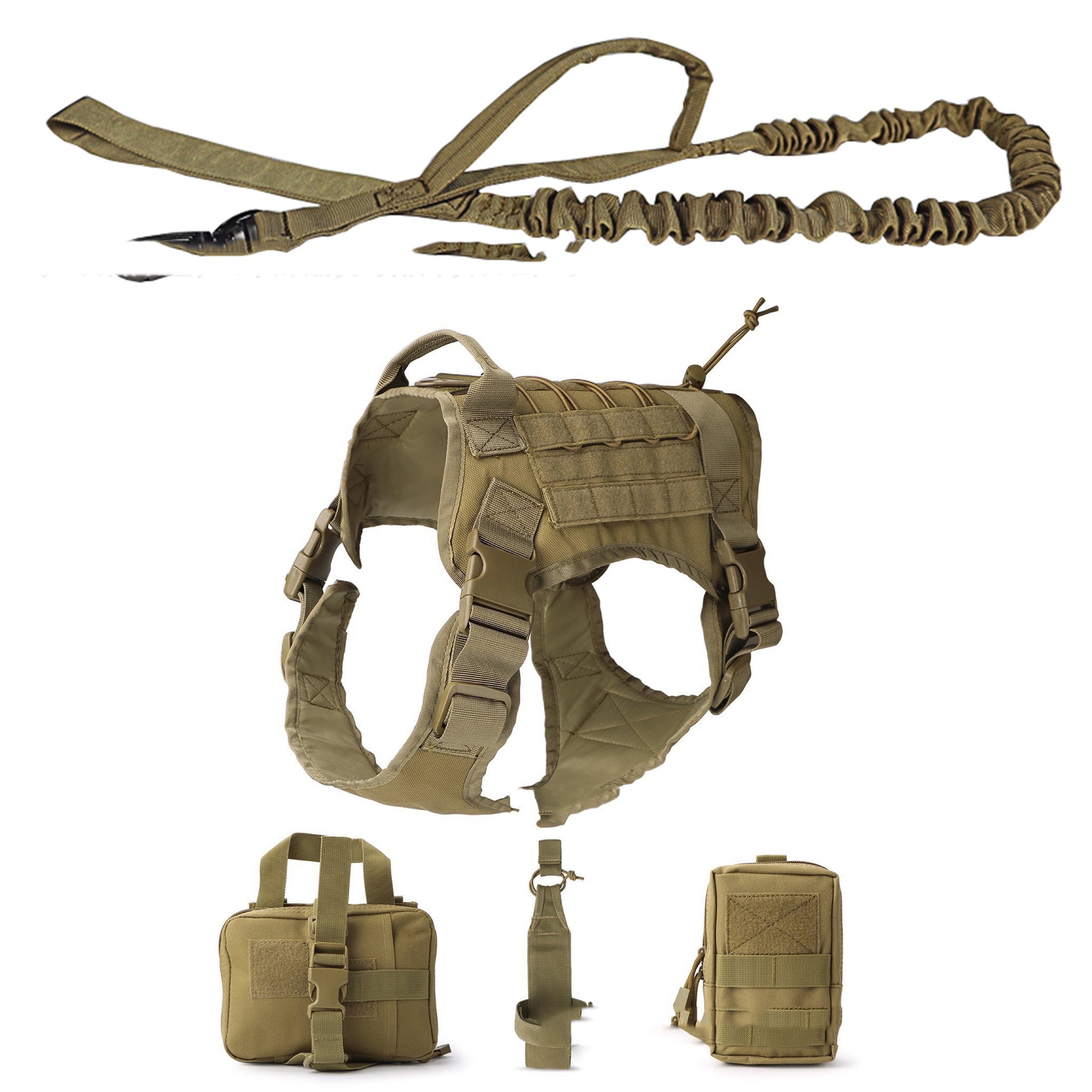 KFX-3647293 Tactical Outdoor Dog Vest Suit with Strap, Rope, Kettle Bag, Ambulance Bag, and Backpack