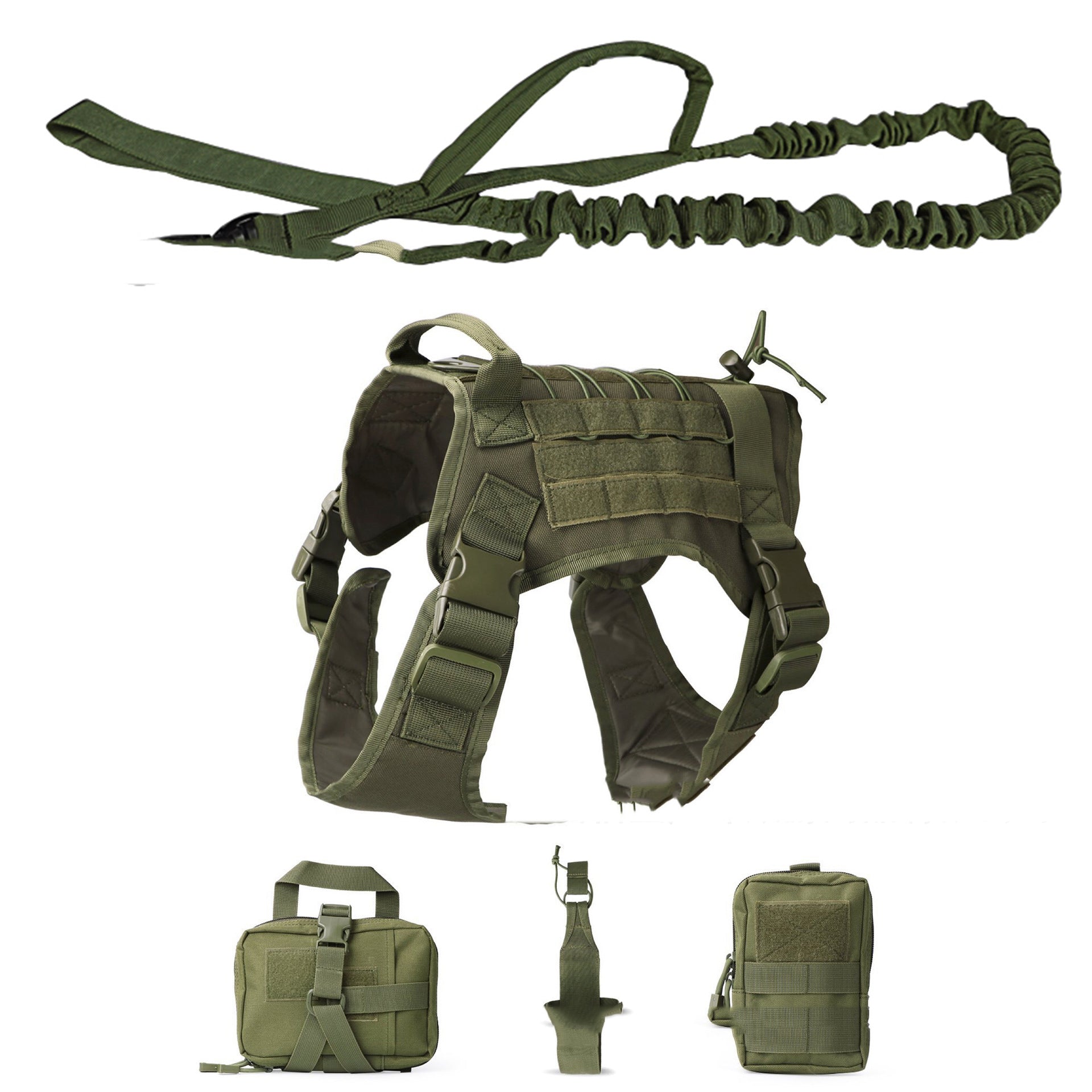 KFX-3647293 Tactical Outdoor Dog Vest Suit with Strap, Rope, Kettle Bag, Ambulance Bag, and Backpack