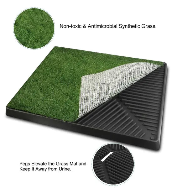 KFX-3647677 Artificial Grass Potty Training Pad for Dogs and Cats - 3-Layer Easy Clean Toilet Trainer Mat