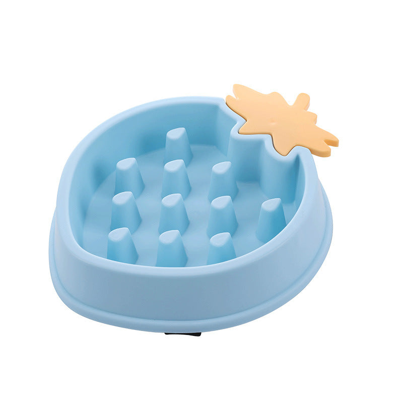 KFX-3648189 Pineapple-Shaped Slow Feed Pet Bowl in Vibrant Colors Suitable for Dogs