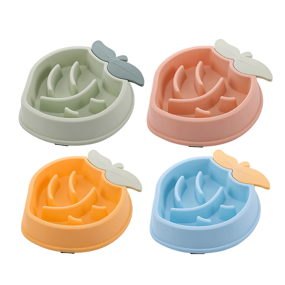 KFX-3648189 Pineapple-Shaped Slow Feed Pet Bowl in Vibrant Colors Suitable for Dogs