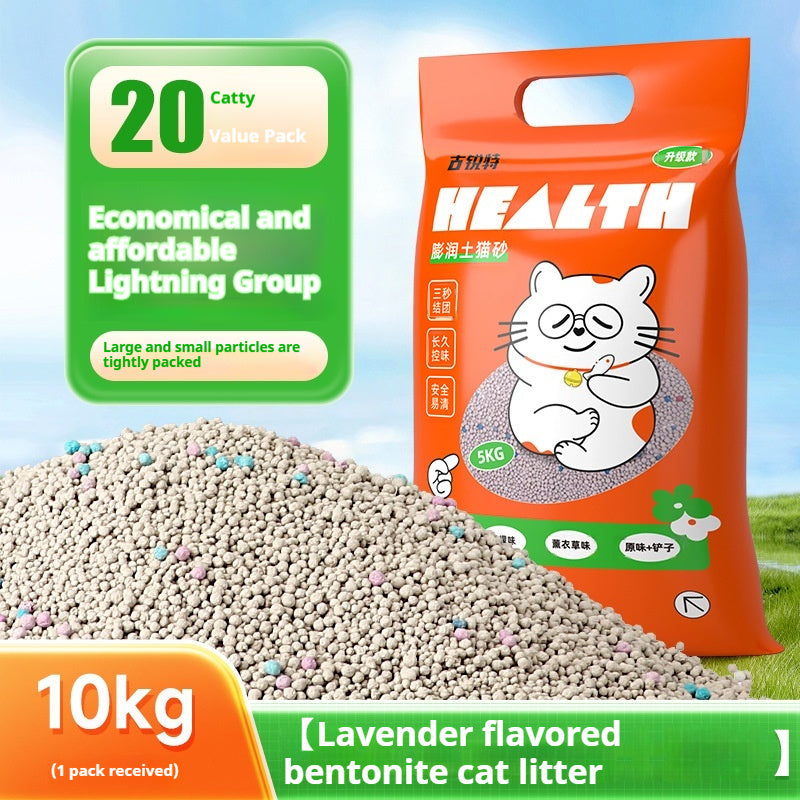 KFX-3649469 Bentonite Cat Litter with Original Lemon and Lavender Scents, Low Dust Formula