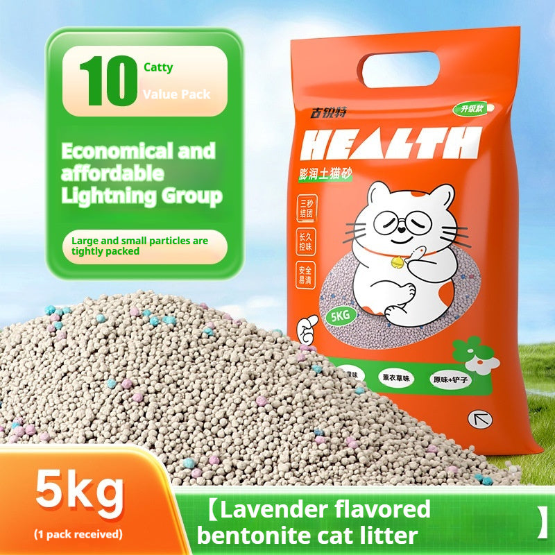 KFX-3649469 Bentonite Cat Litter with Original Lemon and Lavender Scents, Low Dust Formula