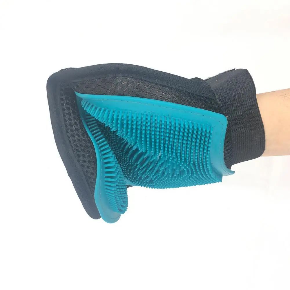 KFX-3649597 Soft Silicone Horse Massage & Bathing Gloves for Easy Dehairing and Grooming