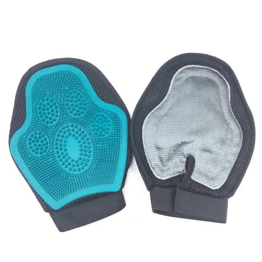 KFX-3649597 Soft Silicone Horse Massage & Bathing Gloves for Easy Dehairing and Grooming