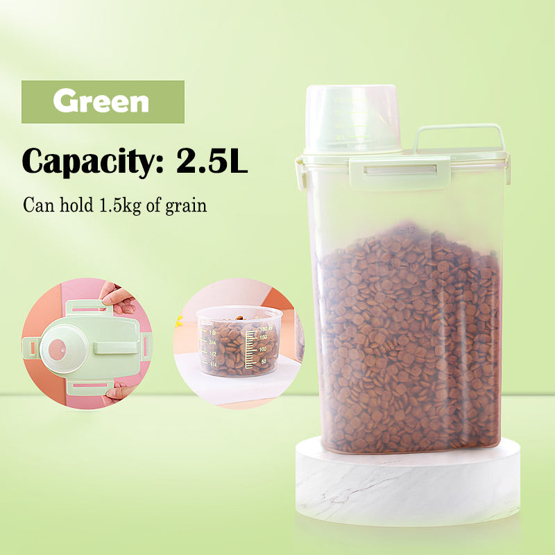 KFX-3650237 Moisture-Proof Cat Food Storage Barrel - Sealed Snack Container in Multiple Sizes