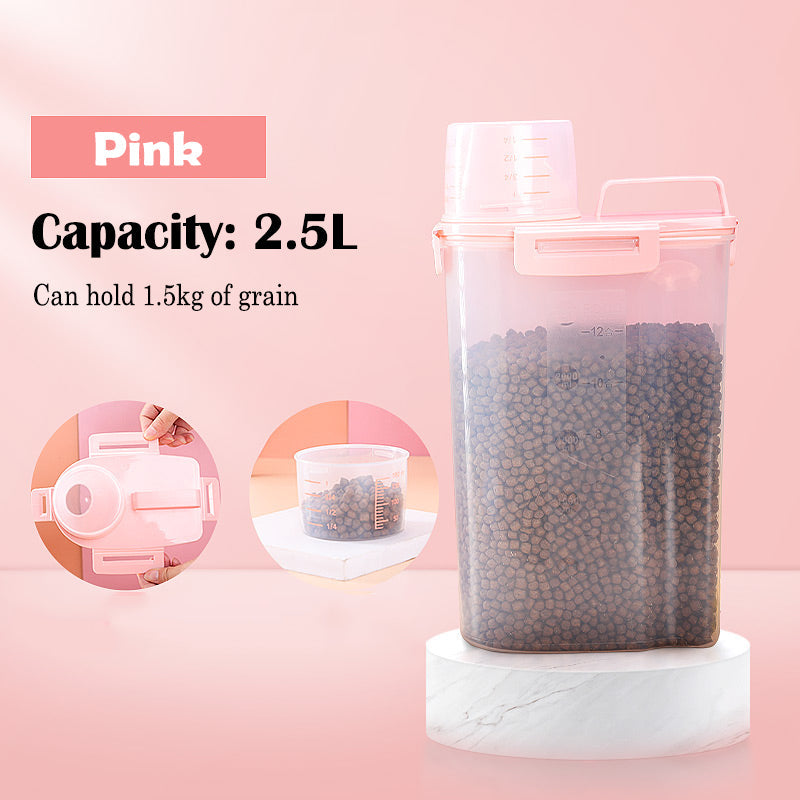 KFX-3650237 Moisture-Proof Cat Food Storage Barrel - Sealed Snack Container in Multiple Sizes
