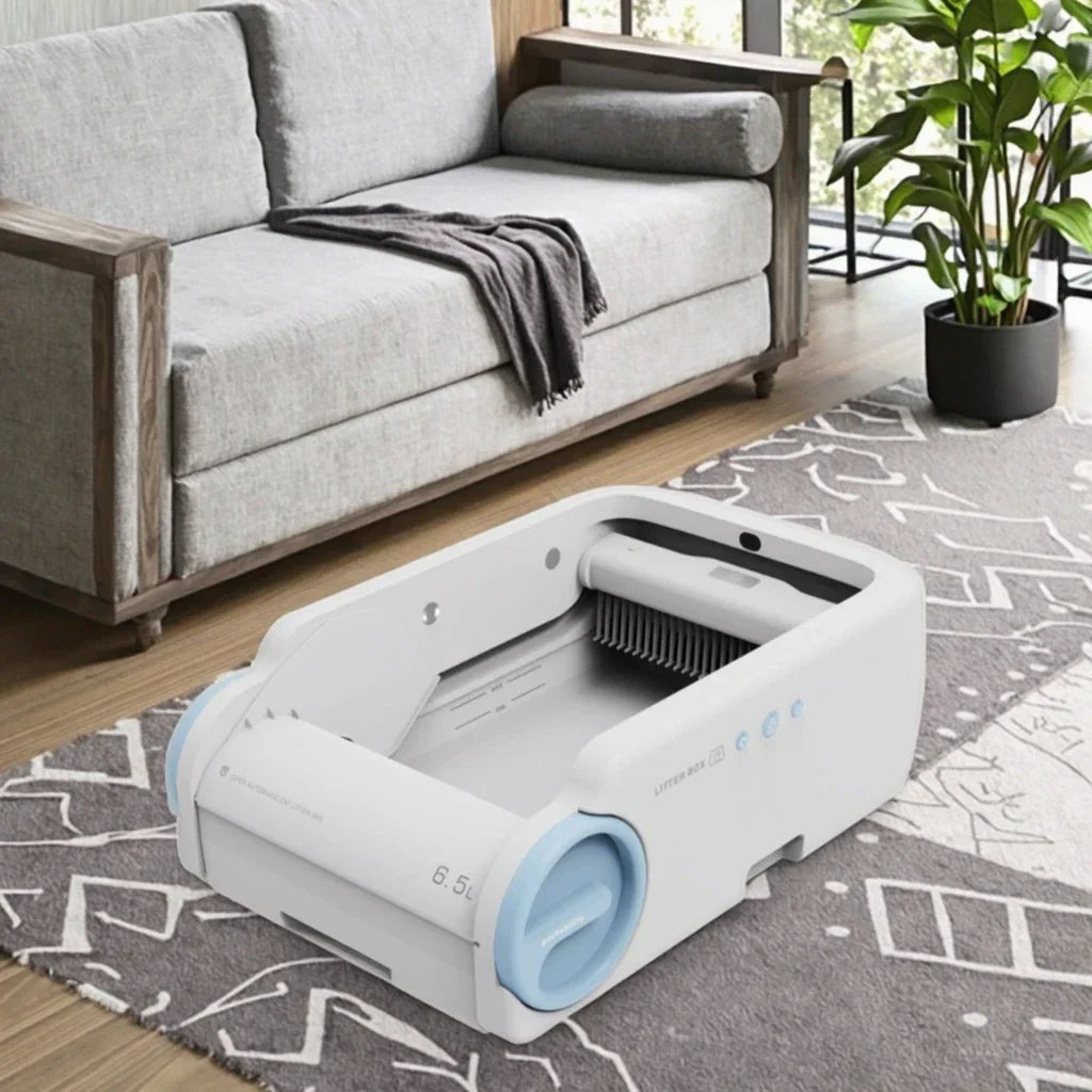 KFX-365139 Automatic Cat Litter Box with Easy Clean and Odor Control Features - 6.5L Capacity, Eco-Friendly Design