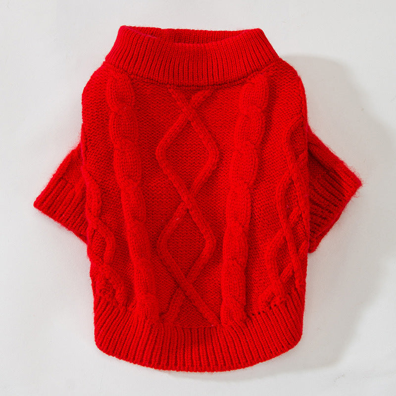 KFX-3651773 Spring Knitted Rib Sweater for Small Dogs and Cats in Multiple Colors