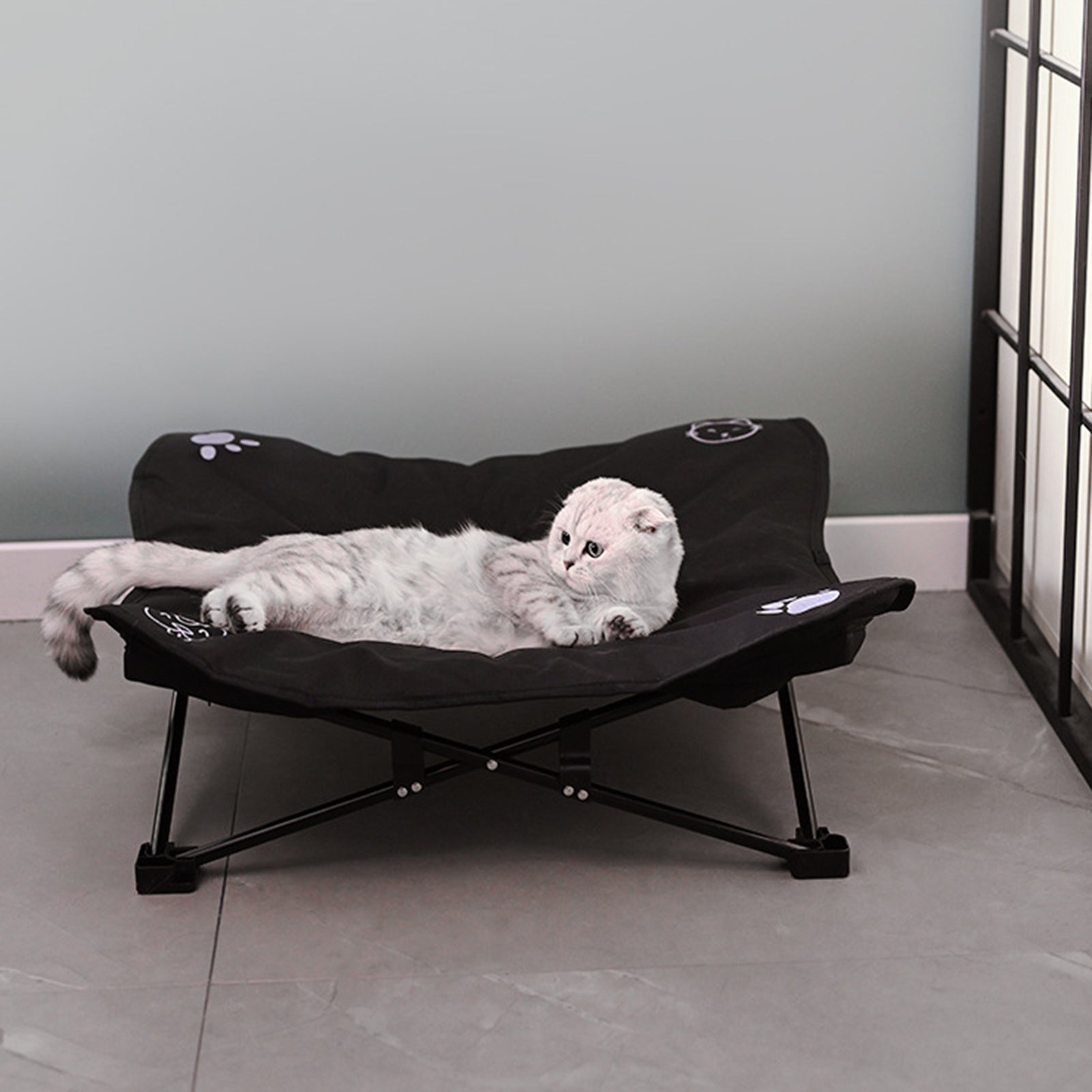 KFX-3652413 Detachable Outdoor Folding Pet Bed with Waterproof Oxford Cloth and Aluminum Alloy Frame