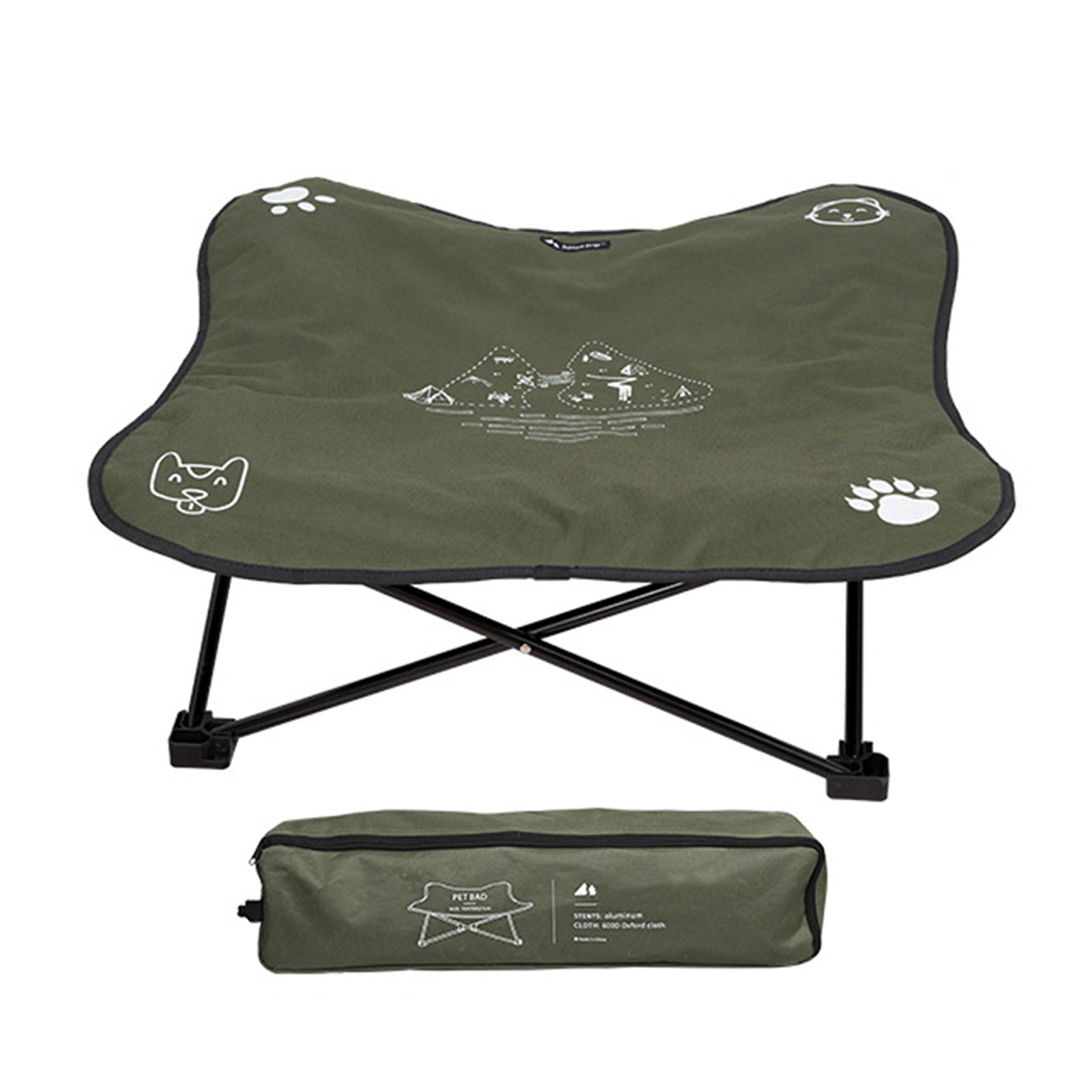 KFX-3652413 Detachable Outdoor Folding Pet Bed with Waterproof Oxford Cloth and Aluminum Alloy Frame