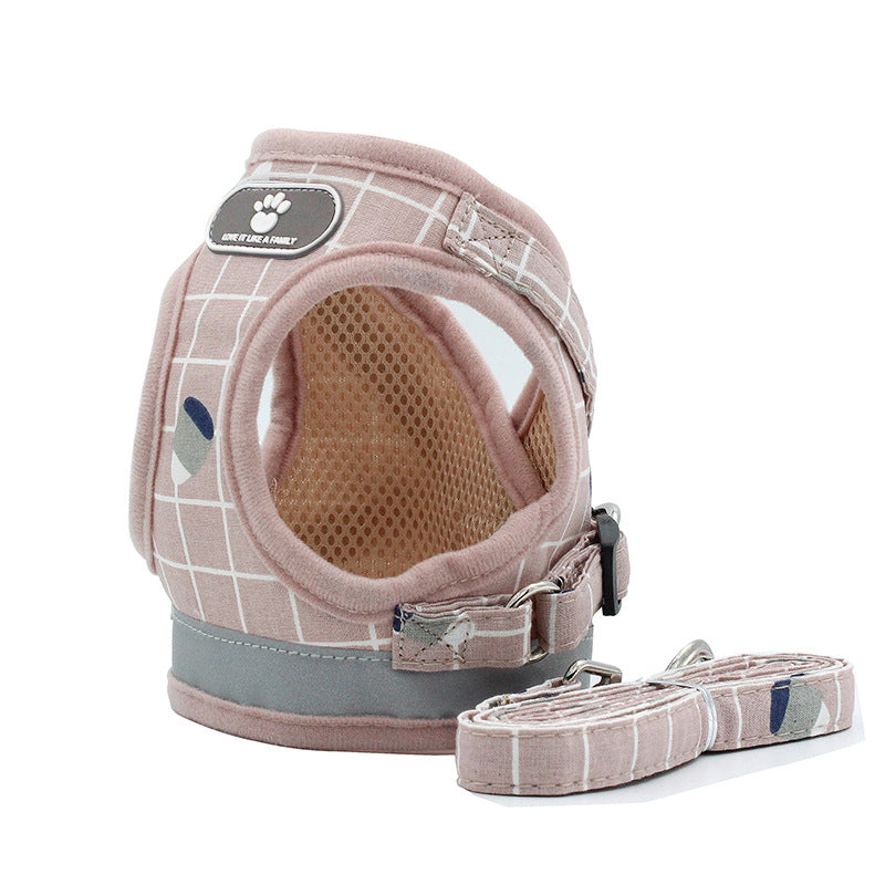 KFX-3653053 Reflective Breathable Mesh Harness and Leash for Small to Medium Pets