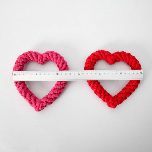 KFX-3654589 Cotton Rope Woven Love Toy for Pets - Pink, Red, Rose Red - 11CM