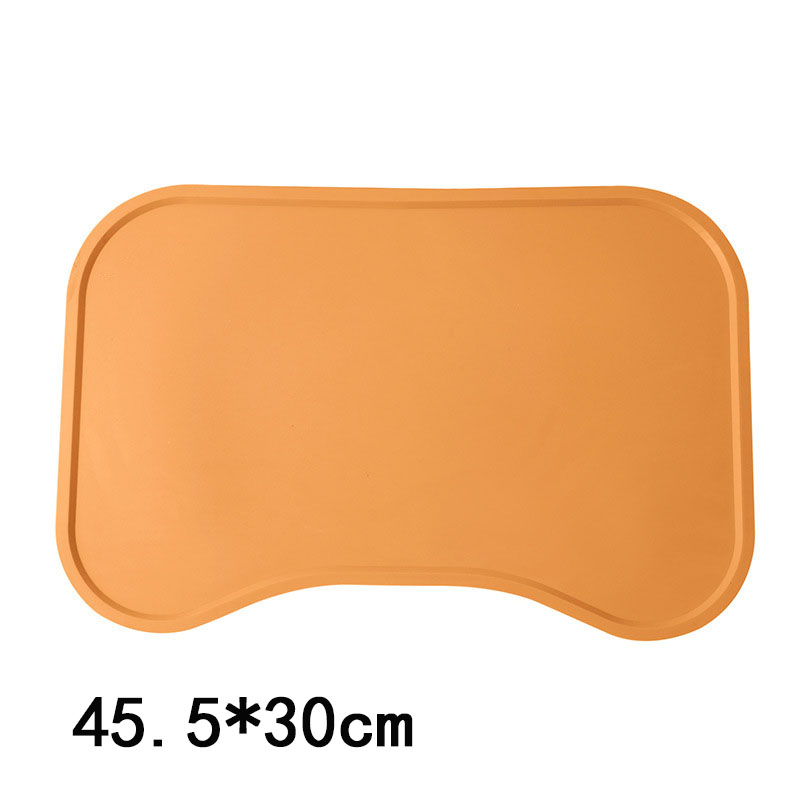 KFX-3655613 Waterproof Silicone Pet Placemat for Dogs and Cats - Easy to Clean Anti-Overflow Design, Available in Green, Pink, Yellow