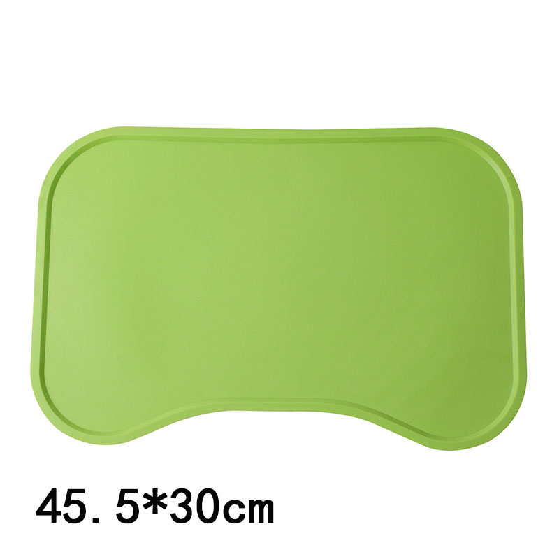 KFX-3655613 Waterproof Silicone Pet Placemat for Dogs and Cats - Easy to Clean Anti-Overflow Design, Available in Green, Pink, Yellow