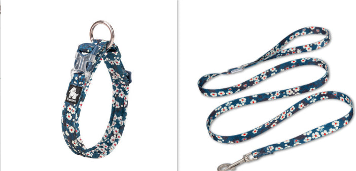 KFX-3655741 Leakproof Dog Collar in Broken Flower Patterns - Sizes 2XS to 3XL