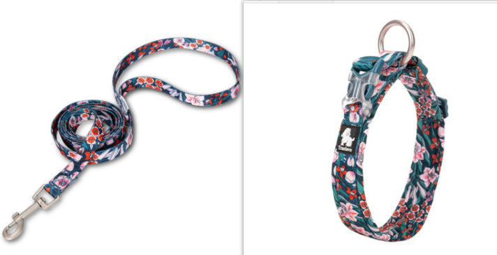 KFX-3655741 Leakproof Dog Collar in Broken Flower Patterns - Sizes 2XS to 3XL