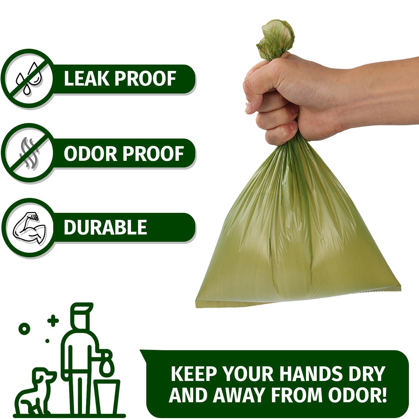KFX-3657021 Extra Thick Strong Leak-Proof Dog Waste Bags for Easy Cleanup