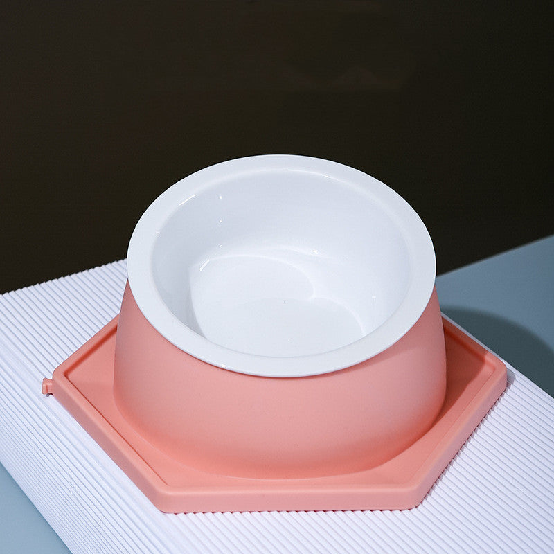 KFX-3659709 Spliceable Cat Food Bowl with Anti-Tip Design, Available in Multiple Colors