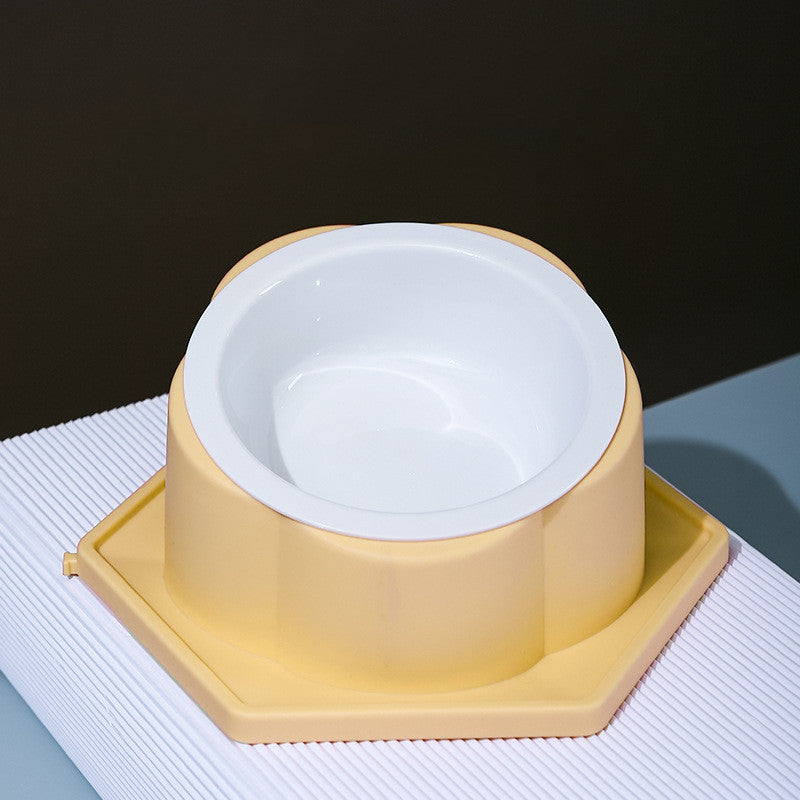 KFX-3659709 Spliceable Cat Food Bowl with Anti-Tip Design, Available in Multiple Colors