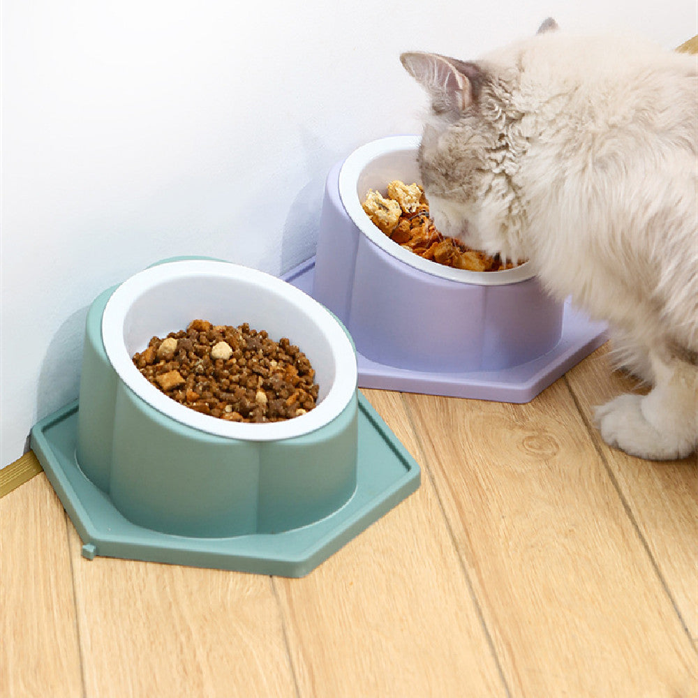 KFX-3659709 Spliceable Cat Food Bowl with Anti-Tip Design, Available in Multiple Colors