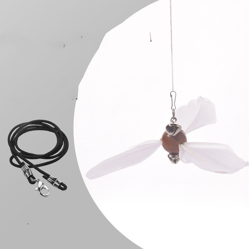 KFX-3660349 Interactive Cat Teaser Stick with Laser and Feather Attachments
