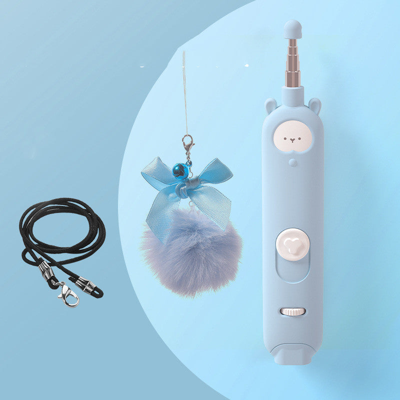 KFX-3660349 Interactive Cat Teaser Stick with Laser and Feather Attachments