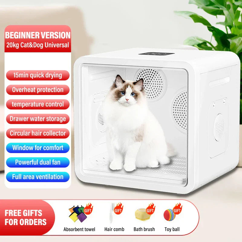 KFX-366099 Automatic Pet Dryer Box with Intelligent Temperature Control for Cats and Dogs - Quiet and Efficient Design