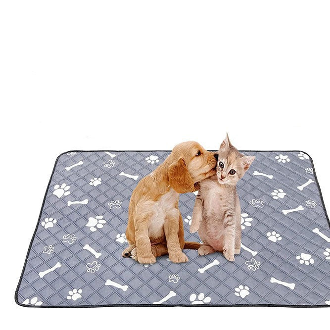 KFX-3661373 Washable Dog and Cat Urine Pad - Multiple Sizes with Footprints and Bone Design