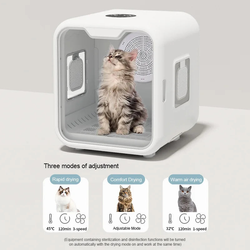 KFX-366291 Automatic Pet Hair Dryer Box with Smart Temperature Control for Cats and Small Dogs - Ultra Quiet, Eco-Friendly Design