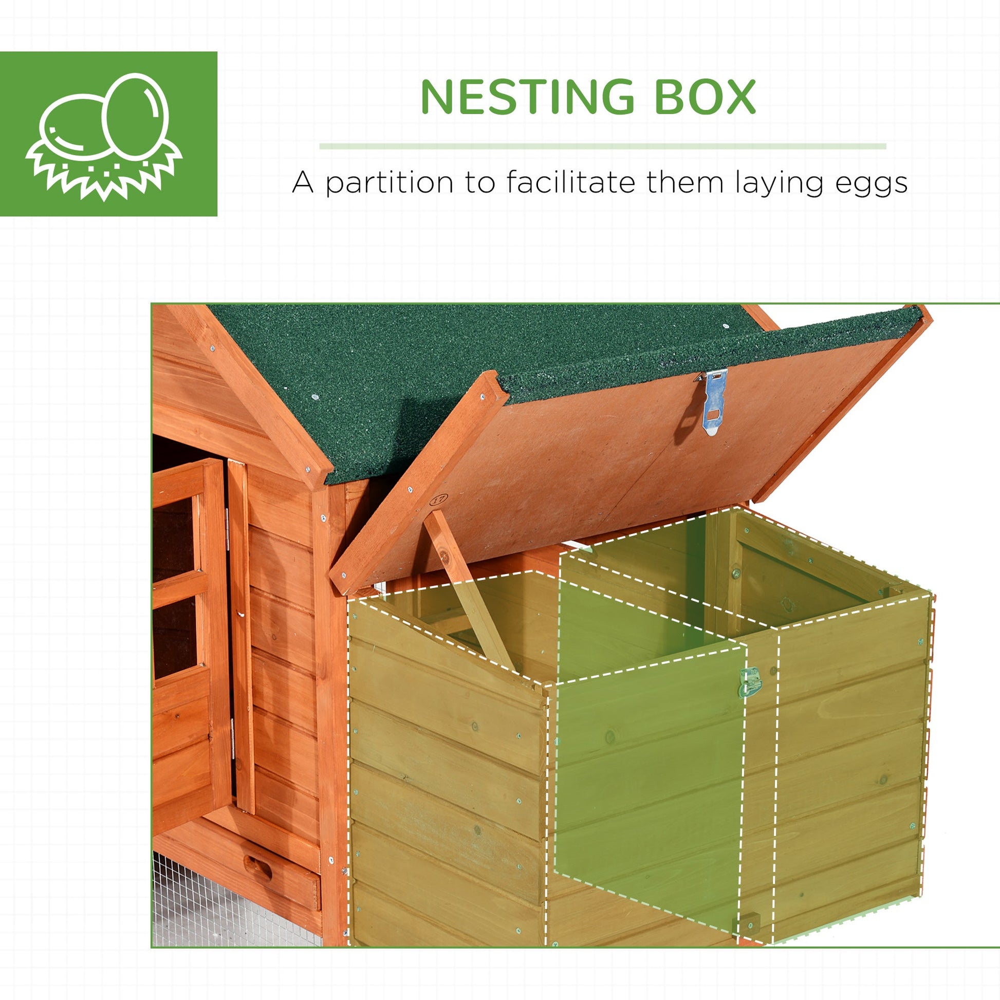 KFX-3663165 Large Dual Chicken Coop with Nesting Boxes and Outdoor Ramps for Backyard Poultry