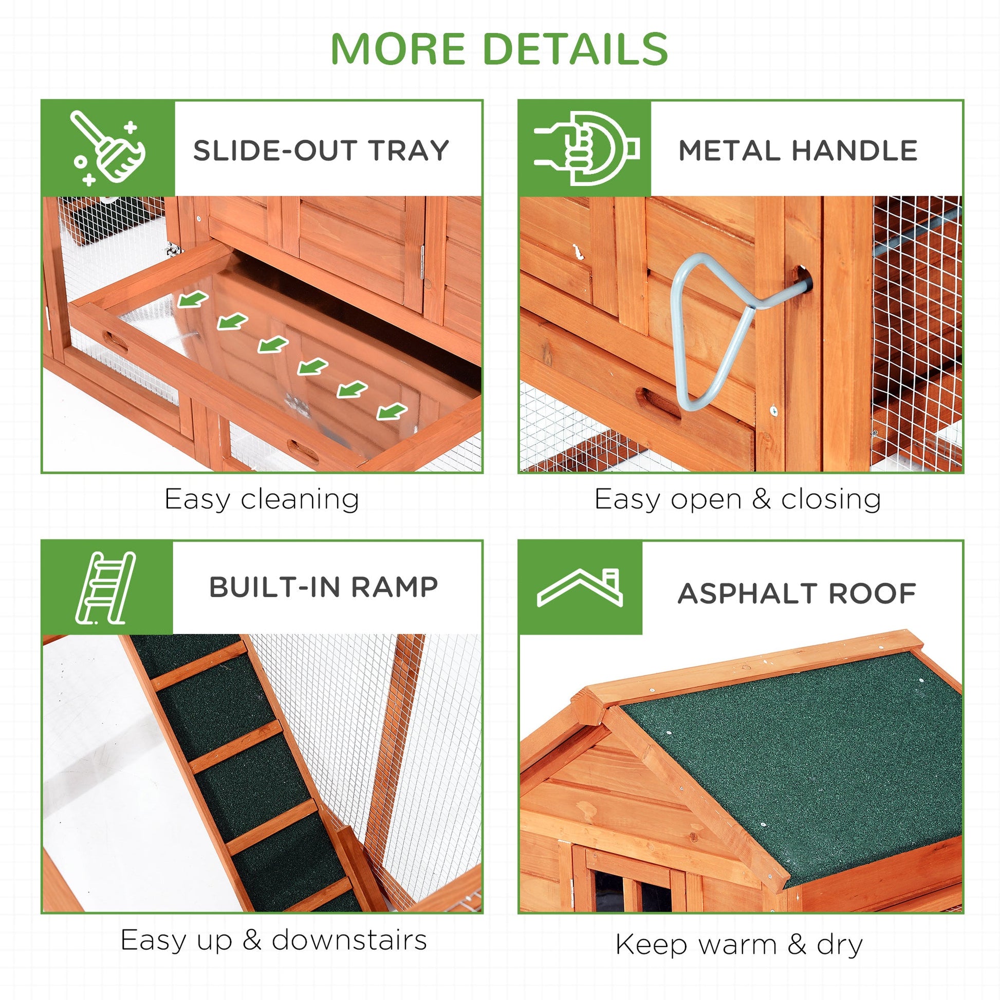 KFX-3663165 Large Dual Chicken Coop with Nesting Boxes and Outdoor Ramps for Backyard Poultry