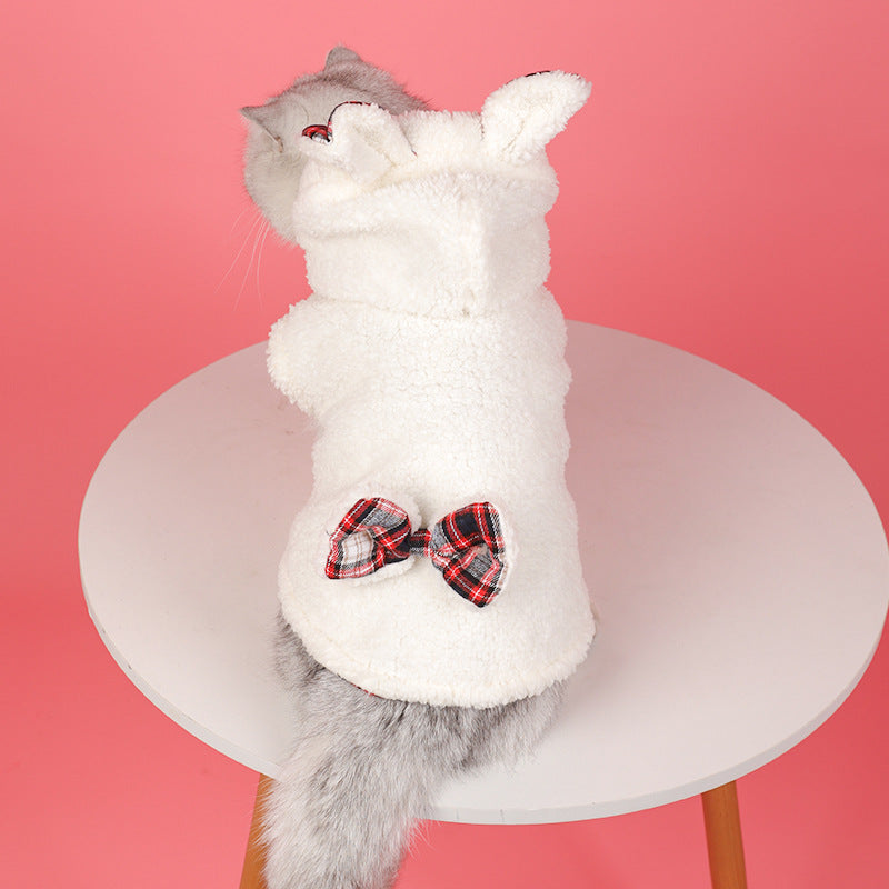 KFX-3663933 Winter Fleece-Lined Pet Apparel in Plaid Patterns - Sizes S to XXL