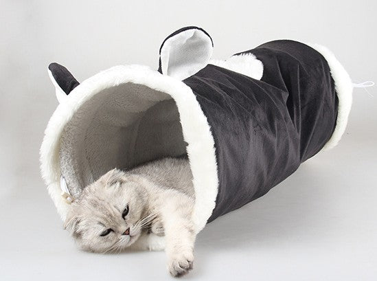 KFX-3664573 Cartoon Animal Plush Sounding Toys - Black Cat, Dinosaur, Giraffe, Cat Tunnel, 24cm Diameter, Flannel Paper