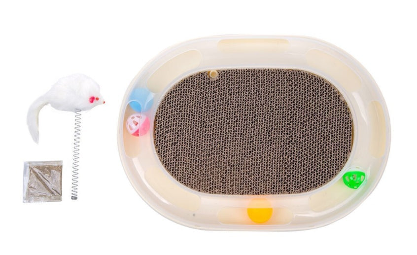 KFX-3665469 Multifunctional Cat Scratcher and Claw Sharpener Made of Durable Corrugated Paper