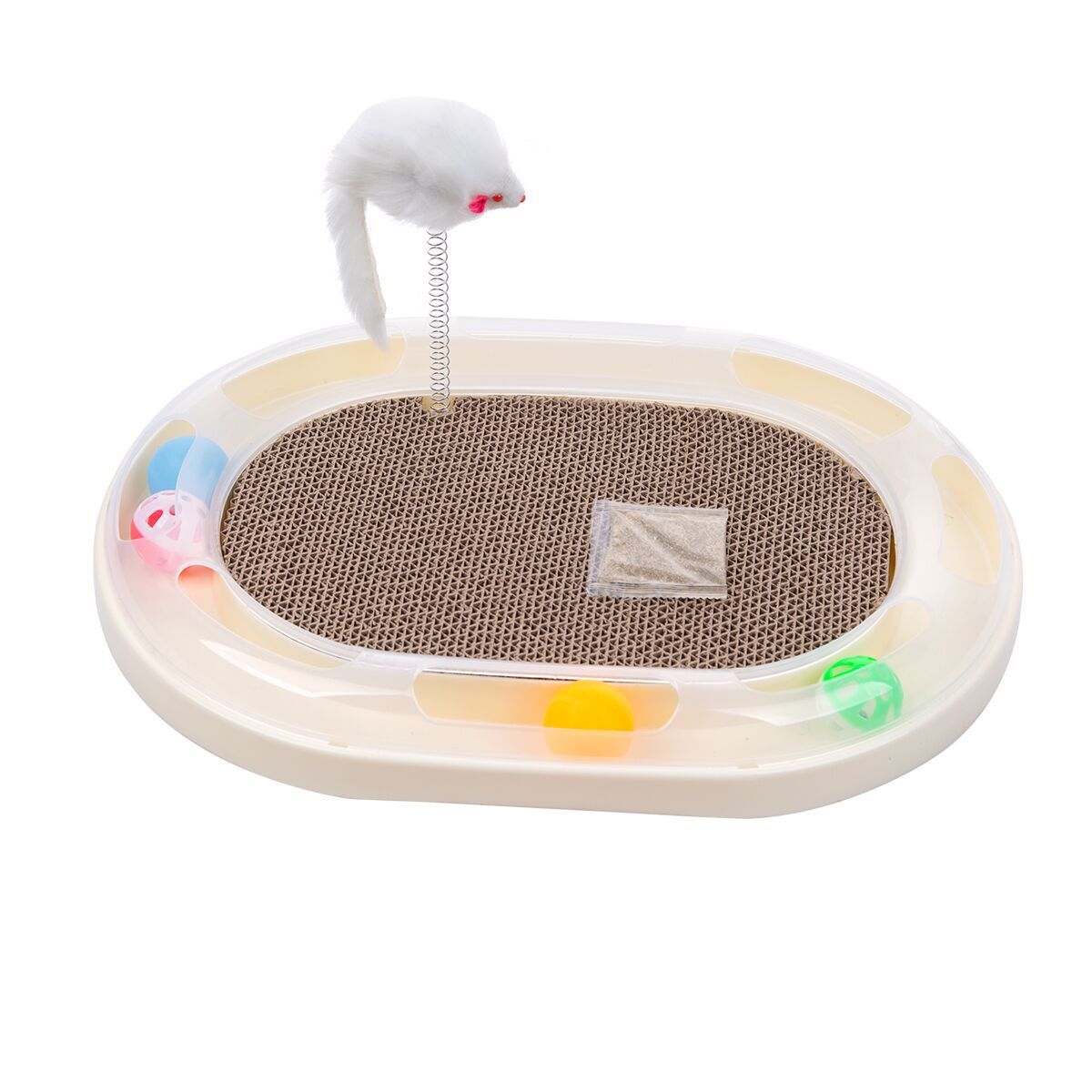 KFX-3665469 Multifunctional Cat Scratcher and Claw Sharpener Made of Durable Corrugated Paper