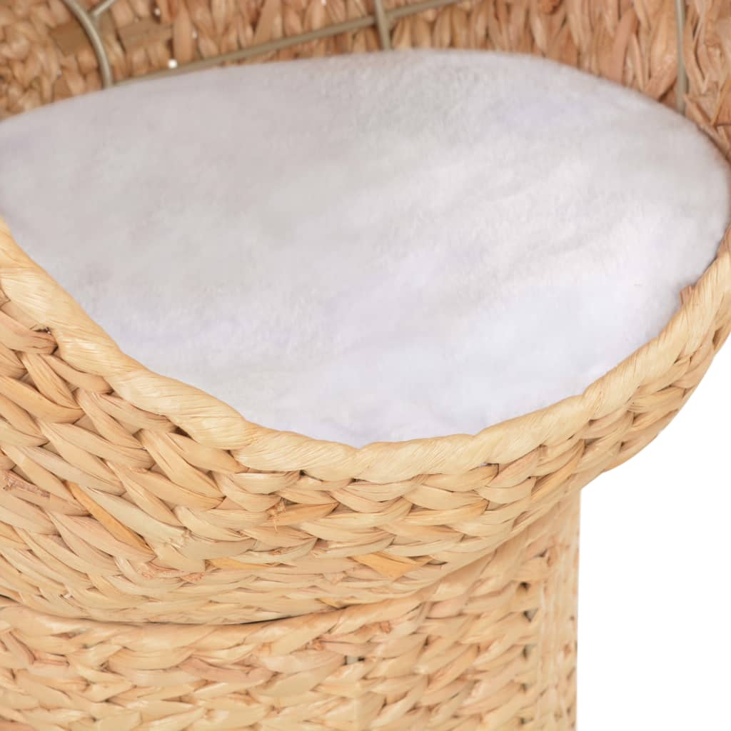 KFX-3668541 Natural Seagrass Cat Basket with Removable Cushion for Cozy Indoor Relaxation