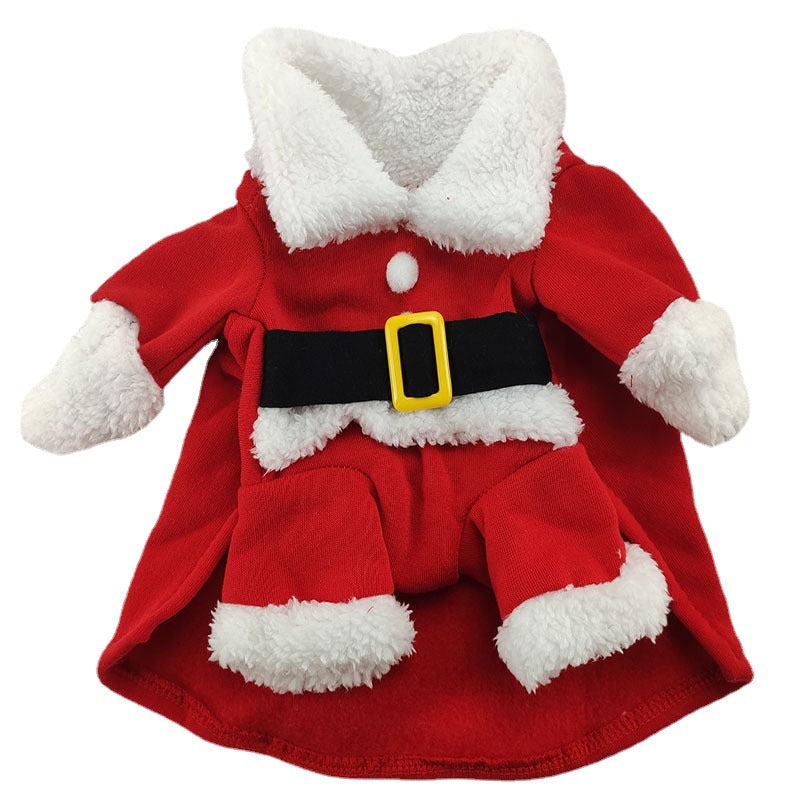 KFX-3669437 Red Cartoon Dog Costume for Small Pets - XS to XL Size, Includes Clothes and Cap
