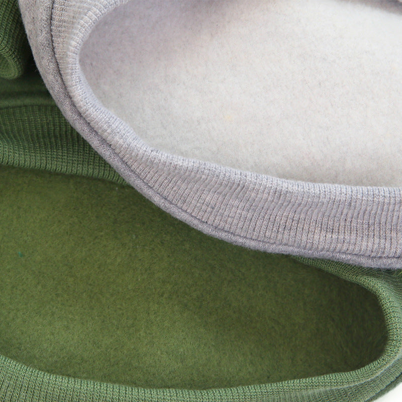 KFX-3670333 Fleece Pet Sweater with Contrast Stitching - Soft Cotton-Polyester Blend, Stylish Color-Blocking Design
