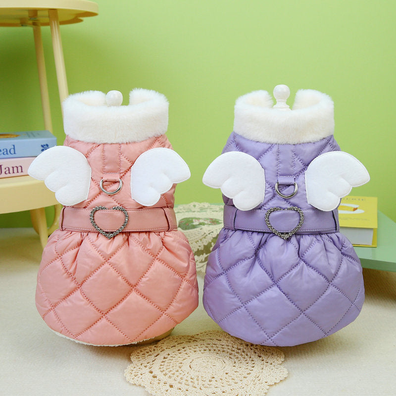 KFX-3670845 Cute Cotton Pet Skirt for Small Dogs in Pink and Purple, Casual Style, Available in XS to XL