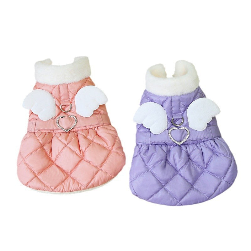 KFX-3670845 Cute Cotton Pet Skirt for Small Dogs in Pink and Purple, Casual Style, Available in XS to XL