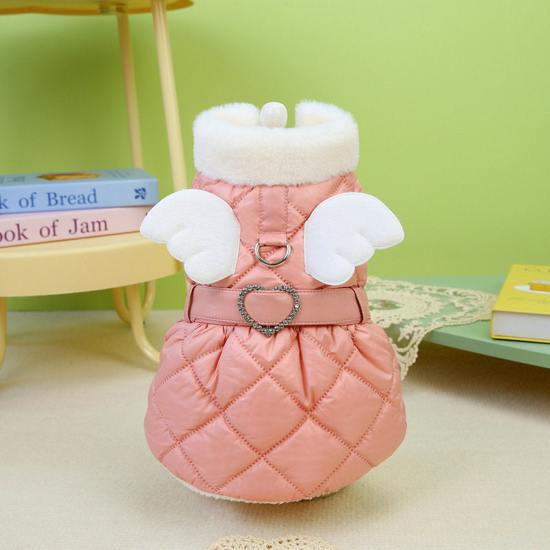 KFX-3670845 Cute Cotton Pet Skirt for Small Dogs in Pink and Purple, Casual Style, Available in XS to XL