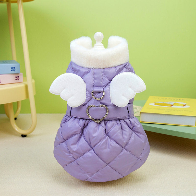 KFX-3670845 Cute Cotton Pet Skirt for Small Dogs in Pink and Purple, Casual Style, Available in XS to XL