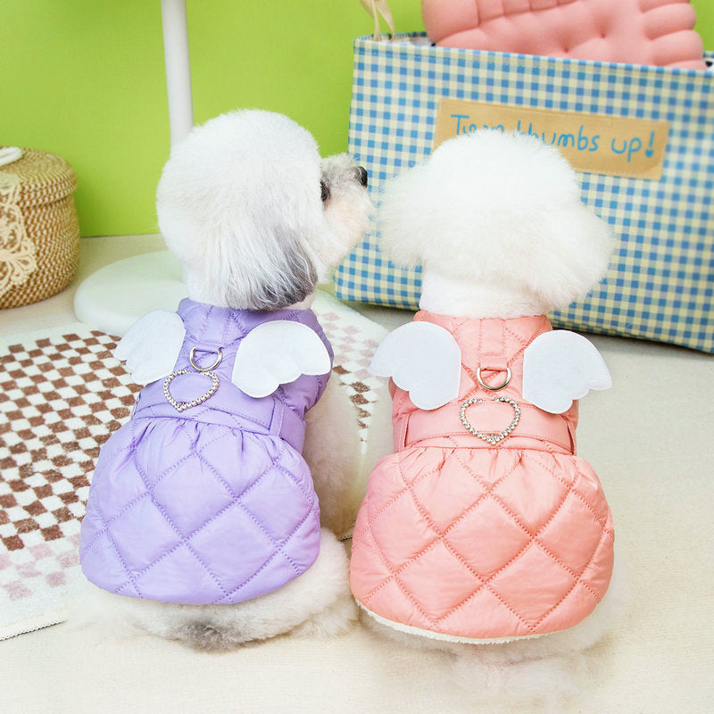 KFX-3670845 Cute Cotton Pet Skirt for Small Dogs in Pink and Purple, Casual Style, Available in XS to XL