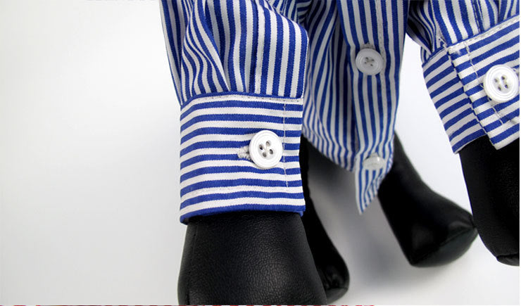 KFX-3675581 Casual Puff Sleeve Striped Pet Clothes in Blue and Red for All Sizes