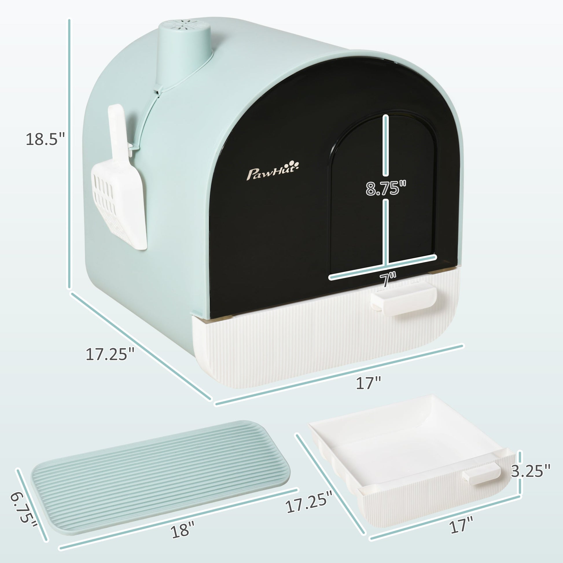KFX-3676477 Hooded Cat Litter Box with Removable Tray and Air Filter for Privacy