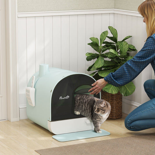 KFX-3676477 Hooded Cat Litter Box with Removable Tray and Air Filter for Privacy