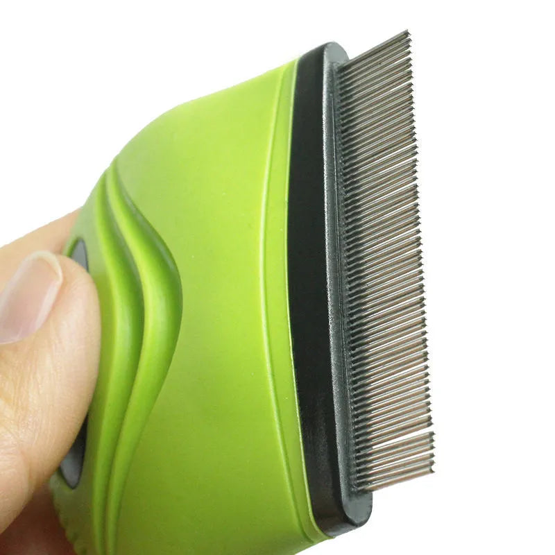 KFX-3676605 Travel-Friendly Handheld Flea and Tick Comb for Cats and Dogs with Stainless Steel Fine-Tooth Design