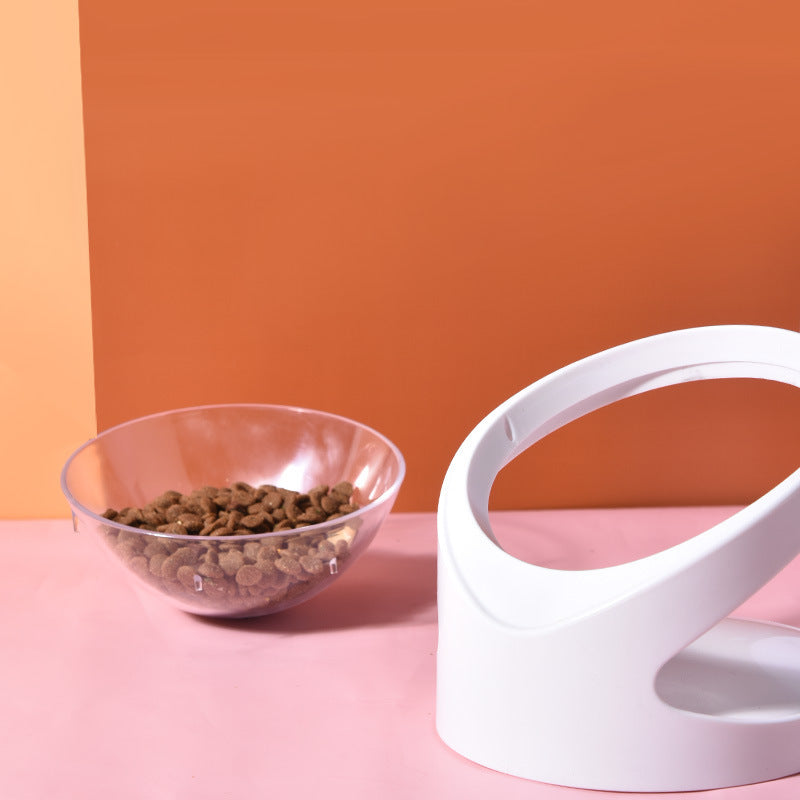 KFX-3676989 Transparent Cat Bowl with Bracket for Optimal Feeding Position