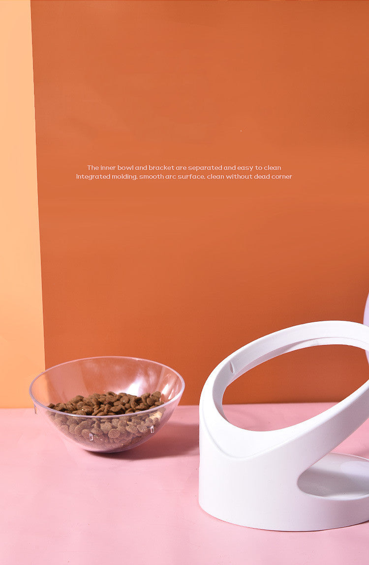 KFX-3676989 Transparent Cat Bowl with Bracket for Optimal Feeding Position